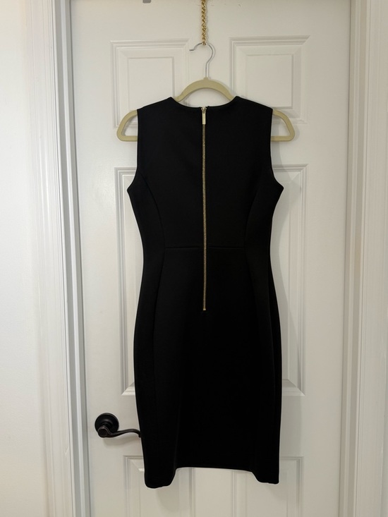 Calvin Klein Black Sleeveless Midi Sheath Dress - Picture 4 of 8